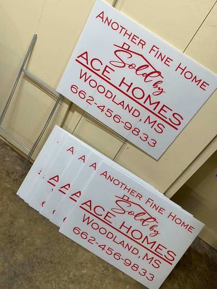 Corrugated plastic yard sign for real estate property listing